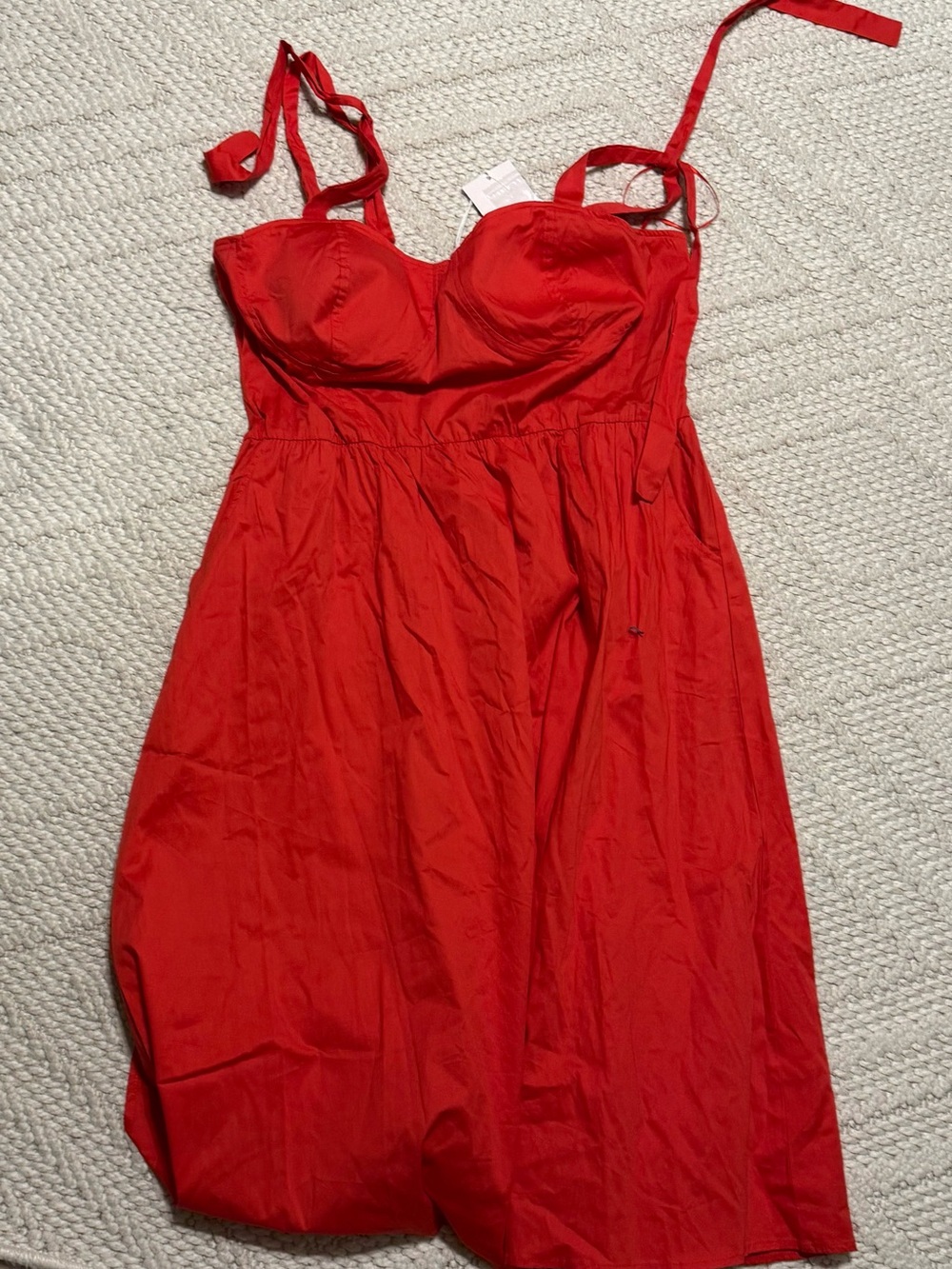 LC Lauren Conrad Red Midi Sundress with Bust Detail